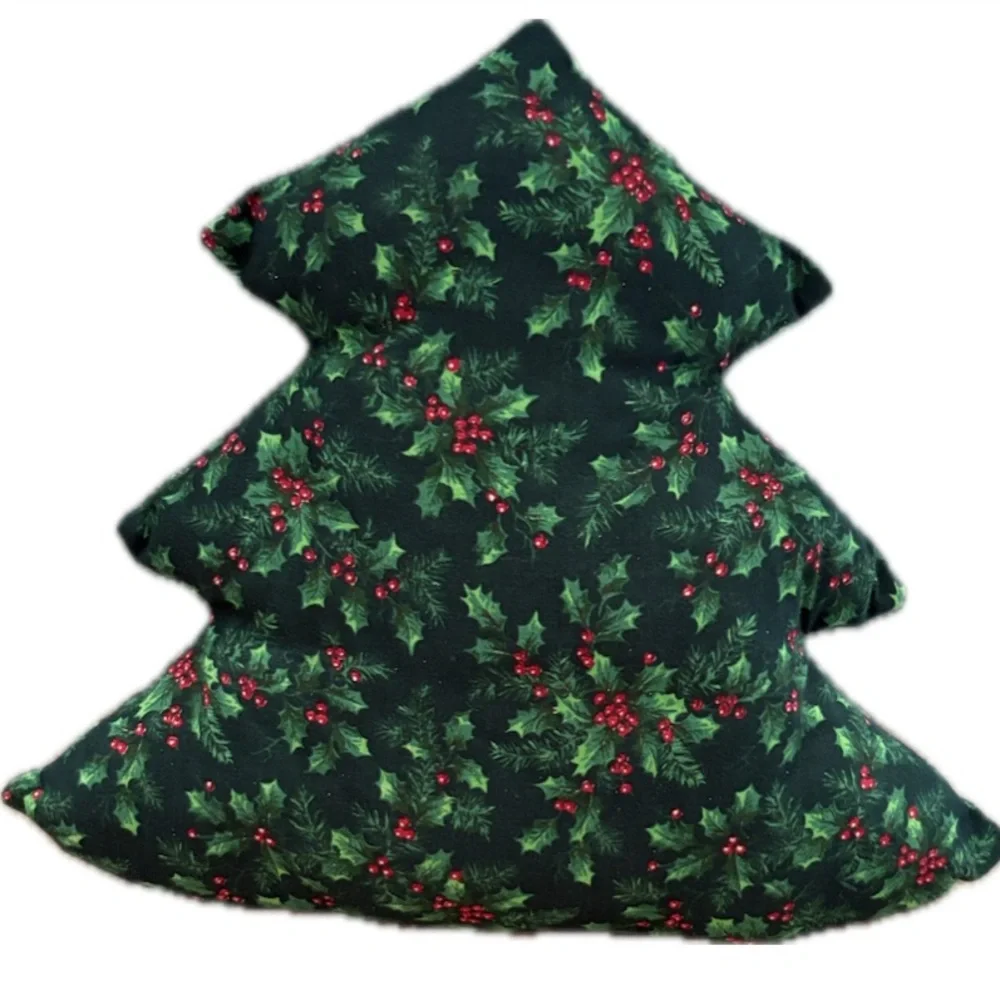 Festive Green Christmas Tree Pillows set of 2